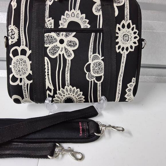 Samsonite Laptop Tablet Ebook reader‎ Bag Carry Neoprene Black With Daisy Print - Picture 3 of 12